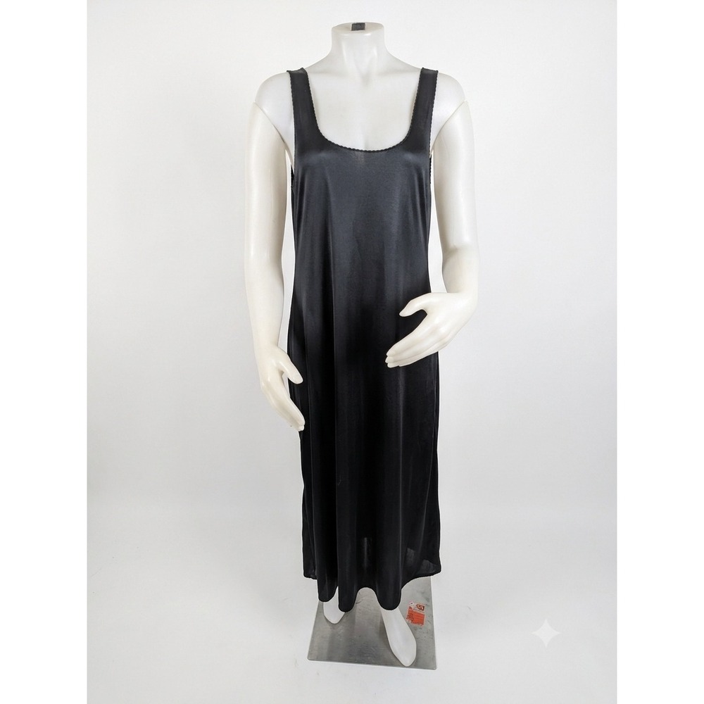Delicates Black Maxi Slip‎ Dress Large